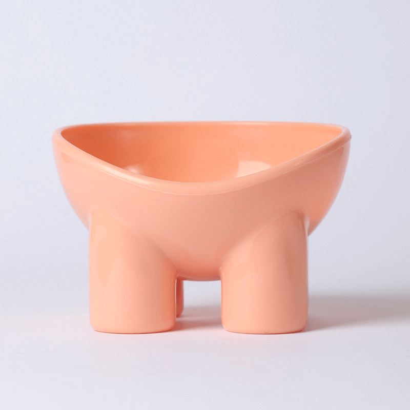 Bowl Wallas in peach color, designed for pets, featuring a raised base for easy access.