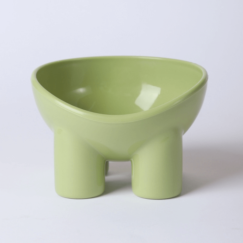 Bol Wallas surrélevé en vert avec design moderne pour repas facile à nettoyer.